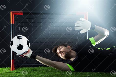 Goalkeeper Defending A Corner Kicksoccer Fotball Matchchampionship