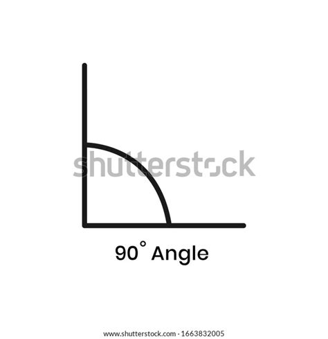 Vector 90 Degrees Angle Icon Illustration Stock Vector Royalty Free