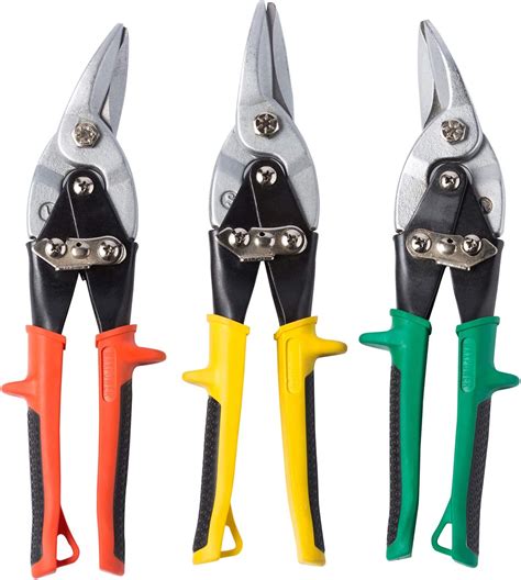 Maxpower 3pc 10 Aviation Tin Snips Set For Cutting Metal Sheet With