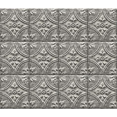 Brewster Home Fashions Silver Tin Tile Peel And Stick Backsplash The Home Depot Canada