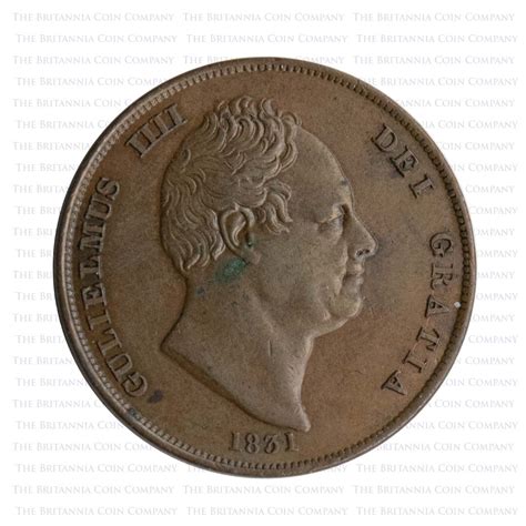 1831 William Iv Copper Penny 3845 No Initials The Britannia Coin