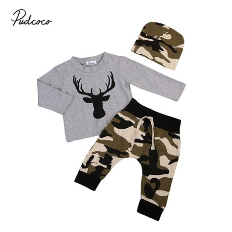 Buy 2017 Camouflage Newborn Baby Boy Clothes Long