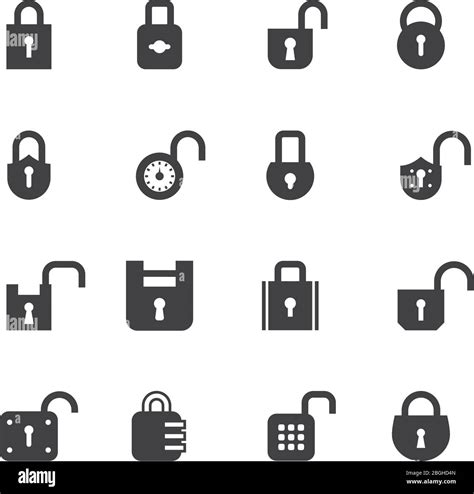 Open And Closed Padlock Icons Lock Security And Password Vector