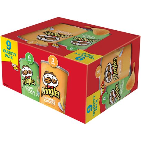 Pringles 100 Calorie Variety Pack Reduced Fat Chips 063 Oz 18 Ct