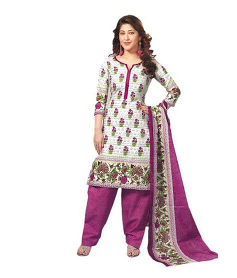 Universal Printed Cotton Salwar Suit White Color Dress Material Buy Universal Printed Cotton