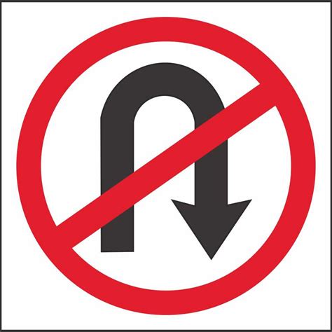 Rus 017 No U Turn Regulatory Traffic Road Safety Signs Ireland