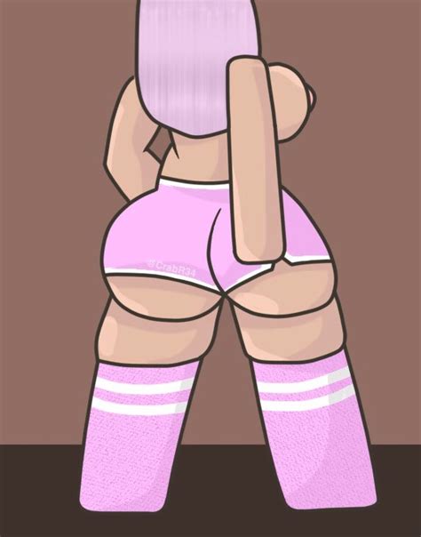 Rule Big Ass Big Breasts Crabr Dark Skinned Female Facing Away Pink Hair Pink Shorts