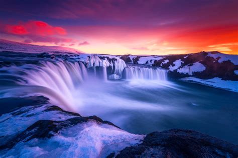 Iceland Nature Landscape Waterfall