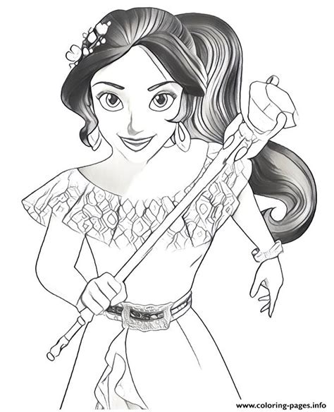 Gambar Disney Elena Avalor Free Printable Coloring Page Pages Di