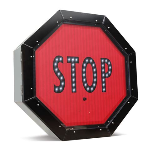 LED Blank Out Sign Stop Sign STOP Or HOLD Orange Traffic Inc