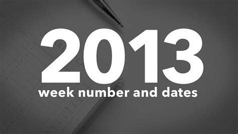 2013 Calendar Week Numbers And Dates List Of National Days