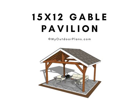 15x12 gable pavilion plans