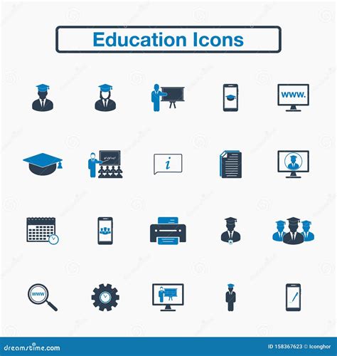 Education Icon Set Stock Vector Illustration Of Information 158367623
