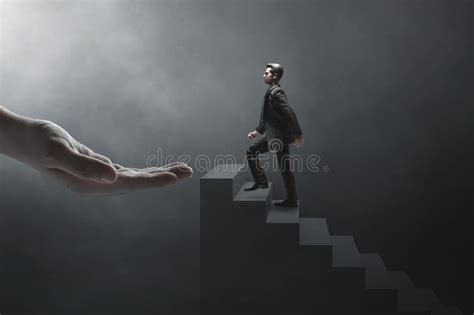Business Man Climbing Stairs 3d Illustrations Stock Illustration