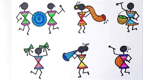 Warli Art Easy For Begginerswarli Stick Figures Youtube