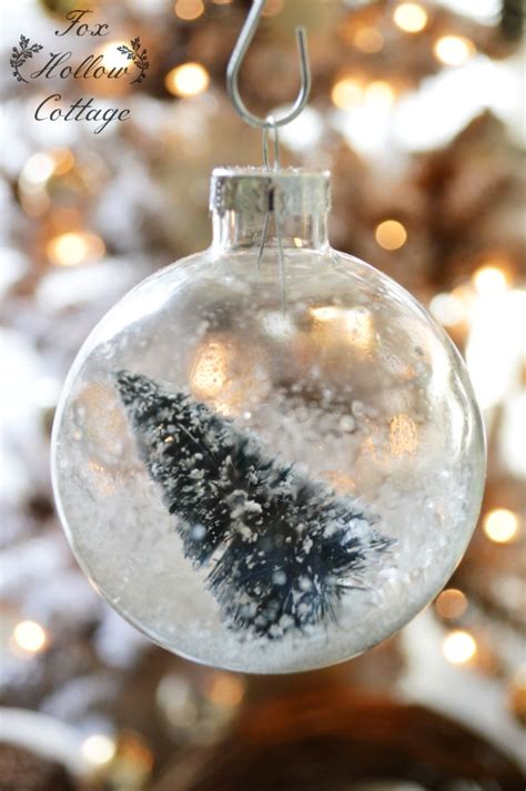 Snowed In Vintage Bottle Brush Christmas Tree Ornament