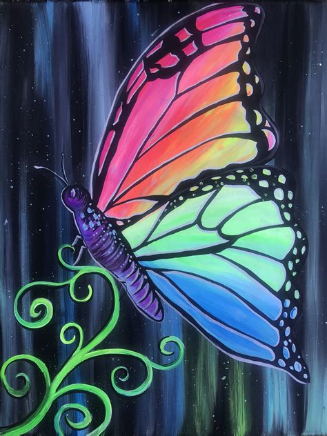 The addams family (2019) united artists releasing. Blacklight butterfly | Neon art painting, Small canvas art ...