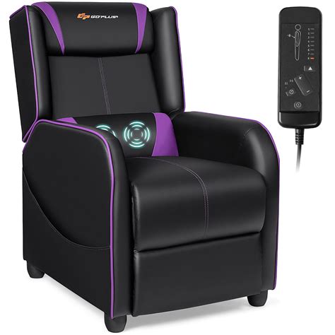 Goplus Massage Gaming Recliner Chair Single Living Room Sofa Home Theater Seat Purple