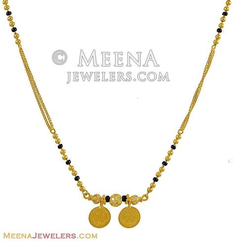 South Indian Mangalsutra 22k Gold Mangalsutras Black Beads