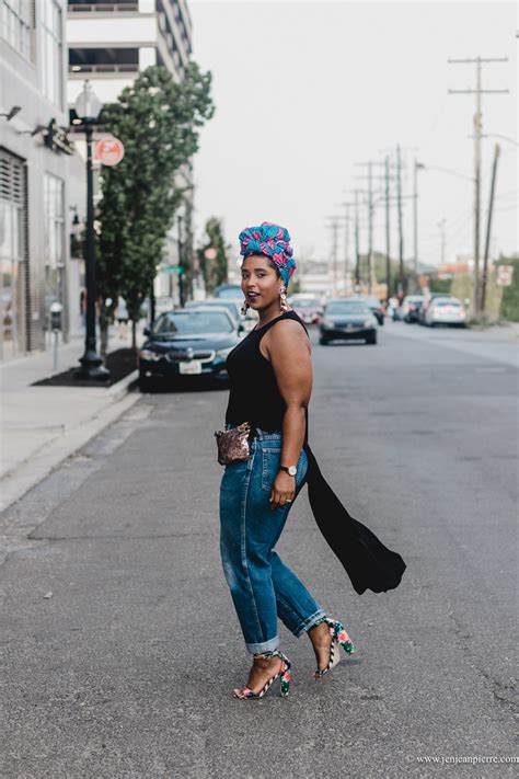 Top Washington Dc Blogger Wearing A Summer Outfit Of Jeans And Headwrap