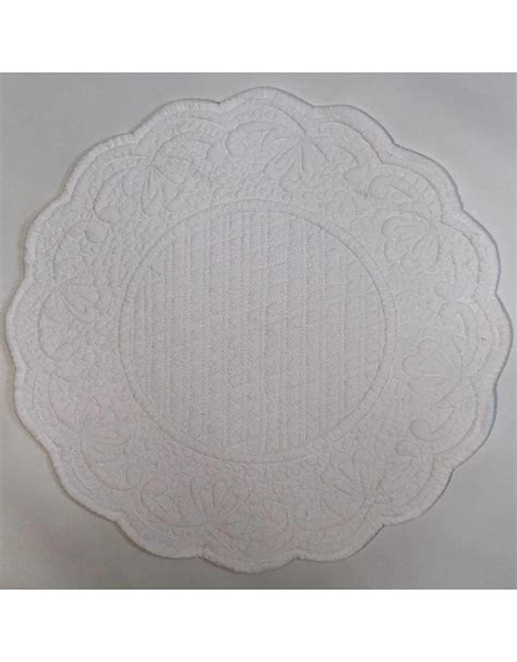 Quilted Round Placemat White Amelie Michel Llc