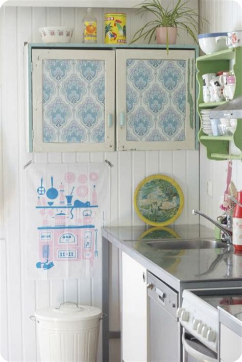 44 Wallpapered Kitchen Cabinets On Wallpapersafari