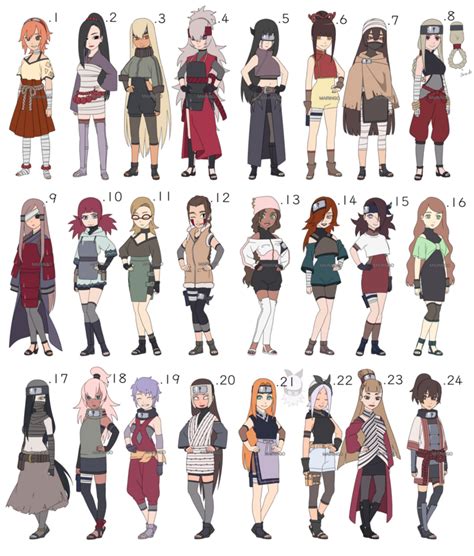 Naruto Female Adoptables Batch All Sold Tysm By Mairingo Costumes