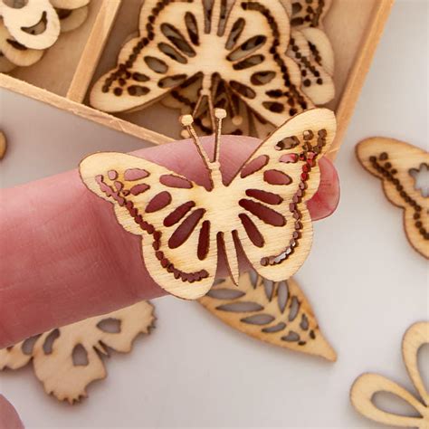 Unfinished Wood Laser Cut Butterfly Garden Cutouts Wood Cutouts