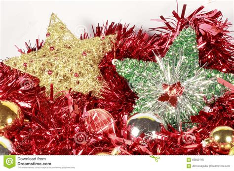 Christmas Tree Stars Beside Other Decorative Pieces Stock Image Image