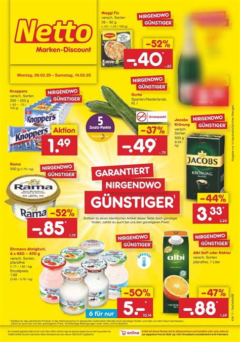 Online im neusten prospekt vom netto discount blättern und sparen. Netto Marken-Discount Aktueller Prospekt 09.03 - 14.03 ...