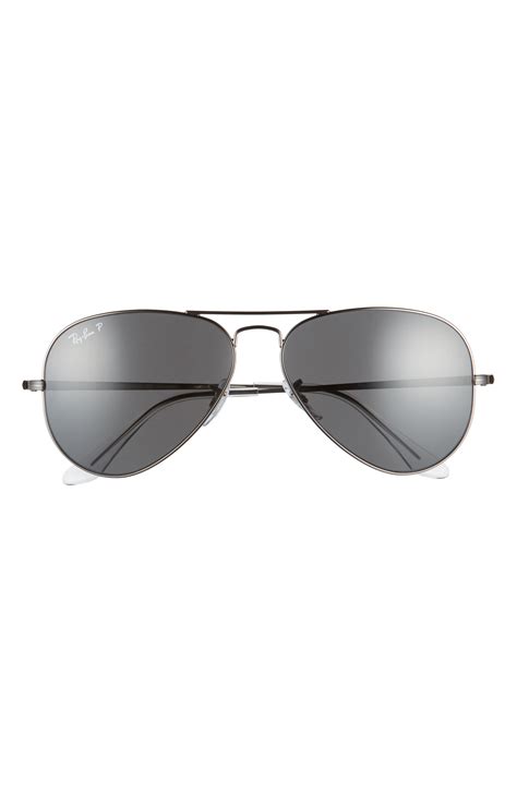 Ray Ban 58mm Polarized Photochromic Aviator Sunglasses Gunmetal Black For Men Lyst