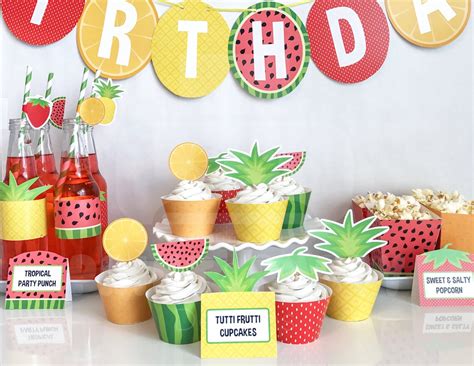 Tutti Frutti Birthday Party Package Fruit Theme Tutti Etsy