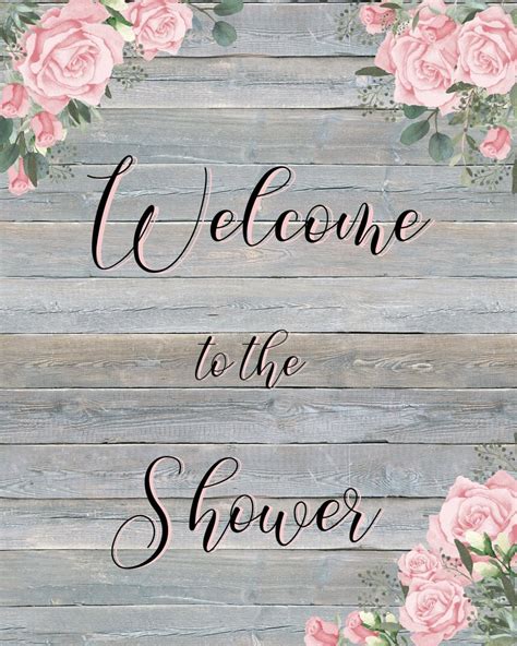 Welcome Shower Sign Rustic 8x10 Baby Shower Sign Diy Etsy