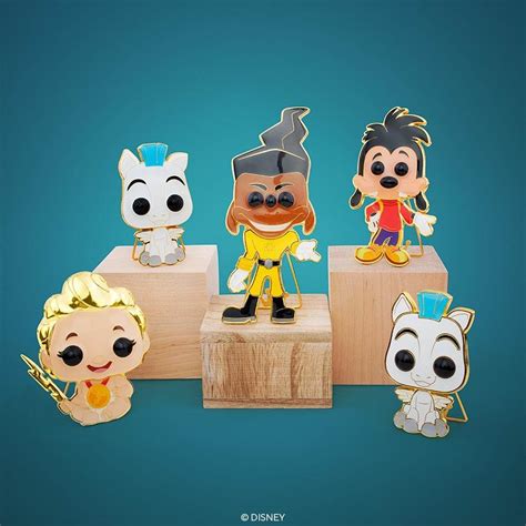 a goofy movie and hercules funko pop pins available for pre order from entertainment earth