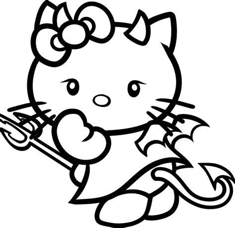 Cartoons Animals Hello Kitty Angry Coloring Page