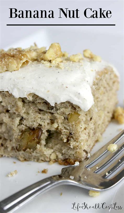 Place remaining 2 bananas in a separate bowl with 1 cup sugar and beat the bananas and sugar with an electric mixer until creamed and fluffy, 3 minutes. Banana Nut Cake With Sour Cream Frosting - Life Should ...