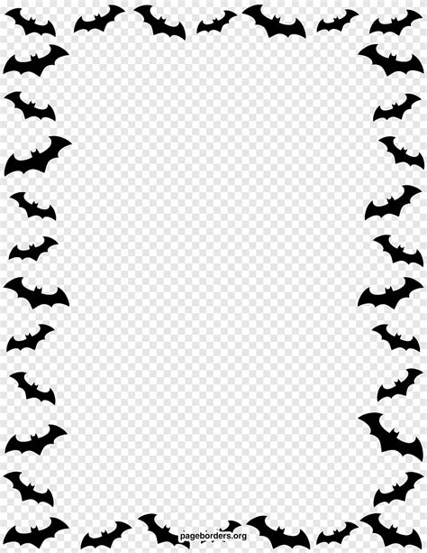 Black Bat Boarder Illustration Halloween Paper Jack O Lantern