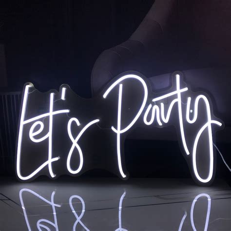 Lets Party Neon Sign Flex Led Neon Light Sign Led Text Etsy