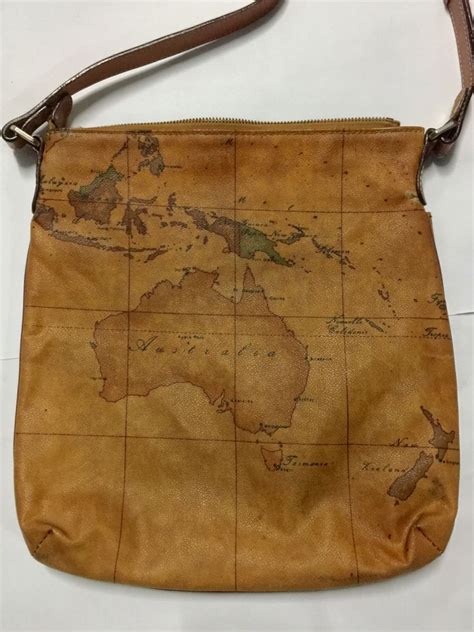 Large business new classic shoulder bag. Alviero Martini Geo Maps Sling Bag | Lokein