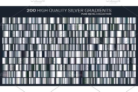 Silver Gradientpatterntemplateset Of Colors For Designcollection Of