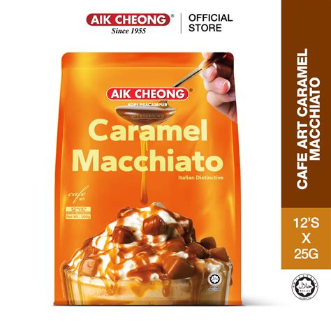 Aik Cheong Caramel Macchiato Cafe Art 25g X 12 Sachets Shopee