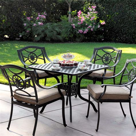 Darlee Outdoor Living Madison Cast Aluminum 9 Piece Dining Set With 60