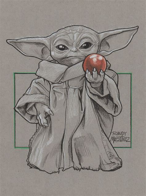 Fine Art Drawing Star Wars Grogu Aka Baby Yoda In 2021