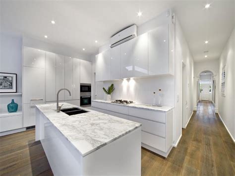 Are you currently looking for amazing galley kitchen design ideas layouts? Modern galley kitchen design using floorboards - Kitchen ...