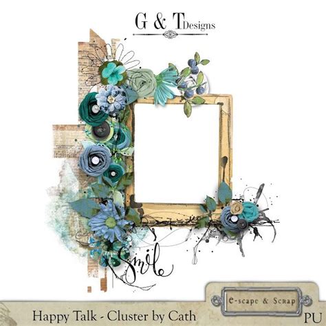 G And T Blogspot Happy Talk Freebie Cluster By Cath Scrapbook Frames