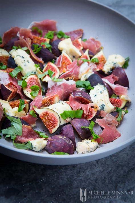 Fig Salad With Parma Ham And Blue Cheese A Vibrant Fig Salad Full Of