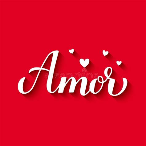 Amor Amor De La Palabra De La Caligrafía En Español Y Portugués