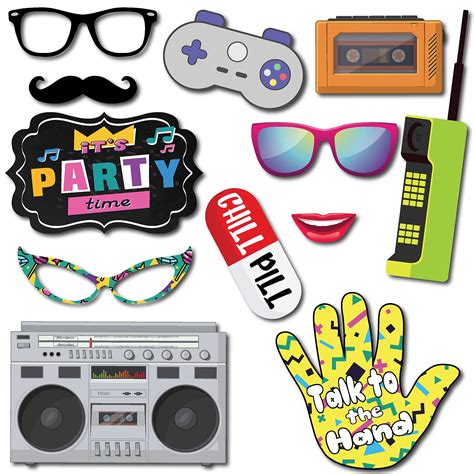 90s Throwback 1990s Party Theme Photo Booth Props 41 Pieces With Wooden