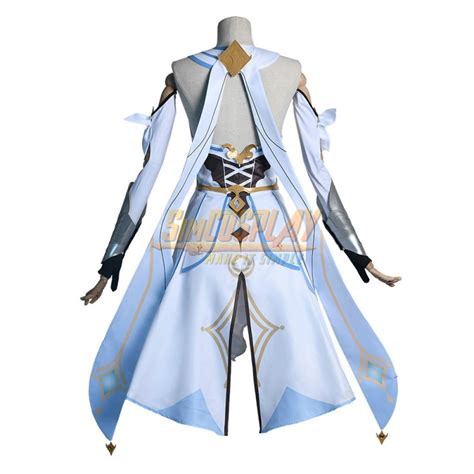 genshin impact lumine cosplay costume female traveler white suit