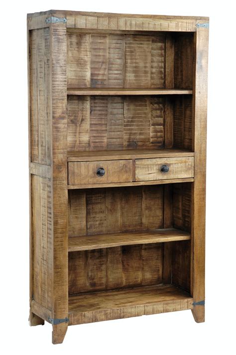 Mccoy Mango Wooden Bookshelf Rustic Shelving And Display Rustic
